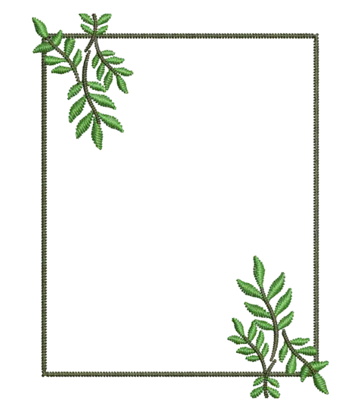Matriz de Bordado Moldura Folhas